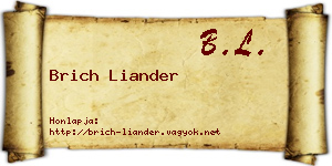 Brich Liander névjegykártya